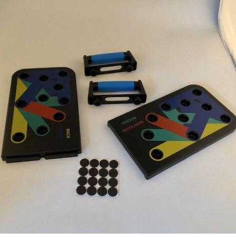 Nine-Function Push-Up Board – Color-Coded Workout System for Chest, Back, Arms & Shoulders | Portable Home Gym Push-Up Bracket