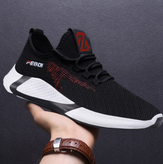 Men’s Breathable Sports Shoes – Lightweight Mesh Casual Running Shoes with Non-Slip Rubber Sole & Comfortable Insole