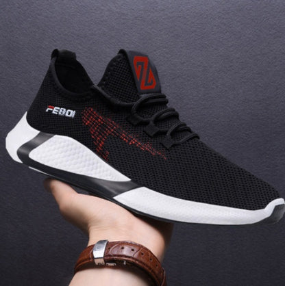 Men’s Breathable Sports Shoes – Lightweight Mesh Casual Running Shoes with Non-Slip Rubber Sole & Comfortable Insole