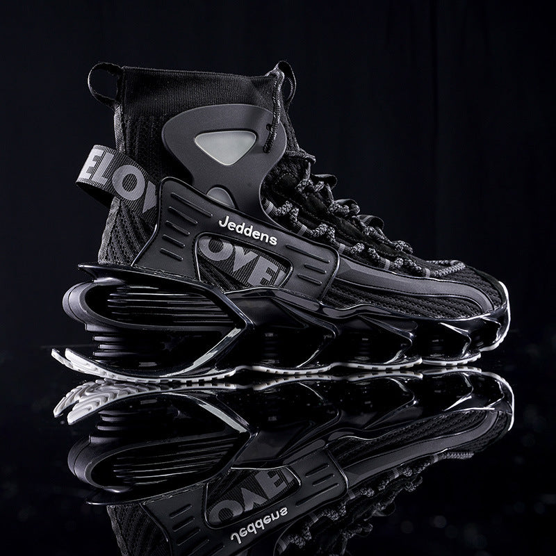 Men's Height-Increasing Basketball Sneakers – Trendy Thick-Sole Sports Shoes with Breathable Mesh Upper