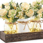 Mkono Mason Jar Lights Centerpiece - Table Decorations for Dining Room & Farmhouse Table | Rustic Home Decor with Artificial Flowers