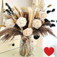 100pcs Artificial Flower Arrangements with Vase Included - Dining Table Centerpiece, Pampas Grass, Eucalyptus, Baby’s Breath, and More | Perfect for Home Decor