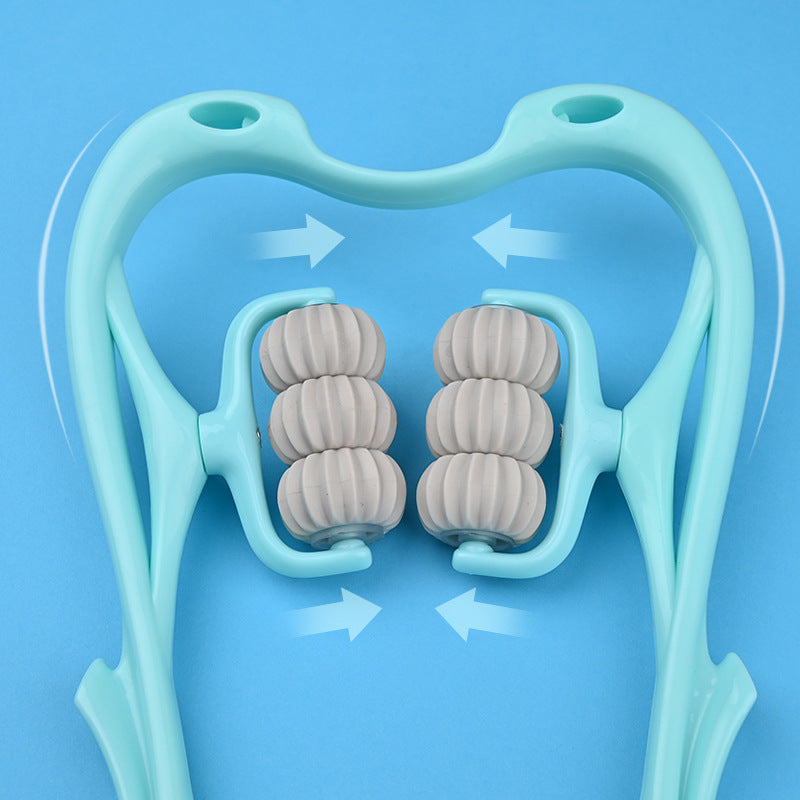 Multifunctional Manual Six-Wheel Neck Massager - Rolling Massage Tool to Relieve Neck Stiffness, Muscle Pain & Improve Circulation